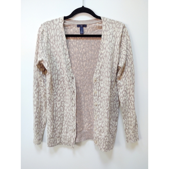 Gap Factory Cheetah Print Cardigan Sweater Cotton - Picture 3 of 8